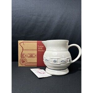 LONGABERGER Pottery Woven Traditions Large Milk Pitcher Heritage Blue New VTG